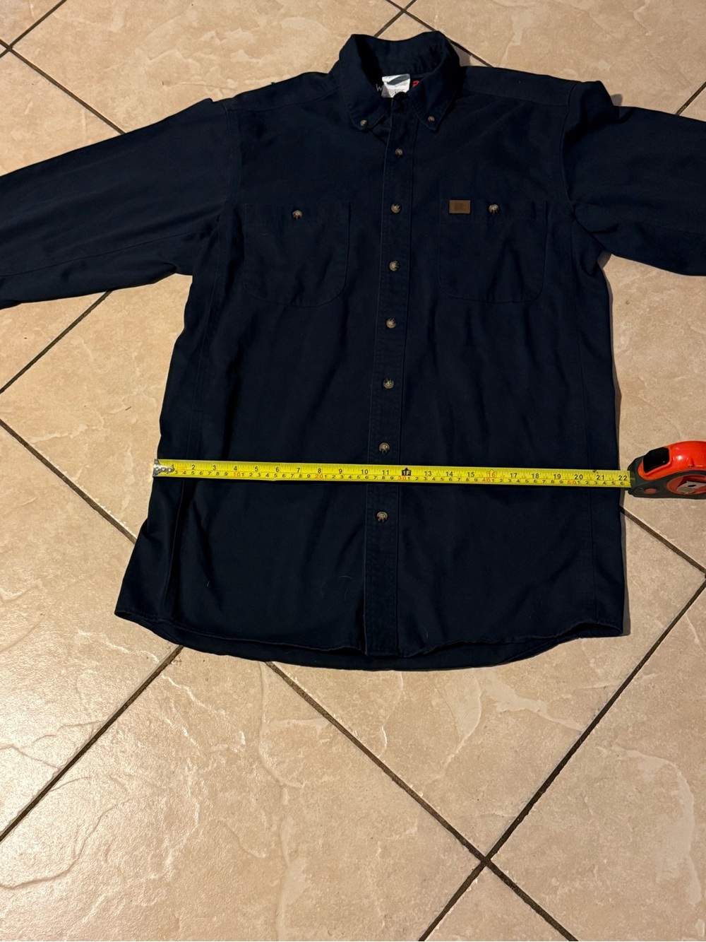 Wrangler Navy Long-Sleeve Button-Down Shirt - Picture 5 of 6